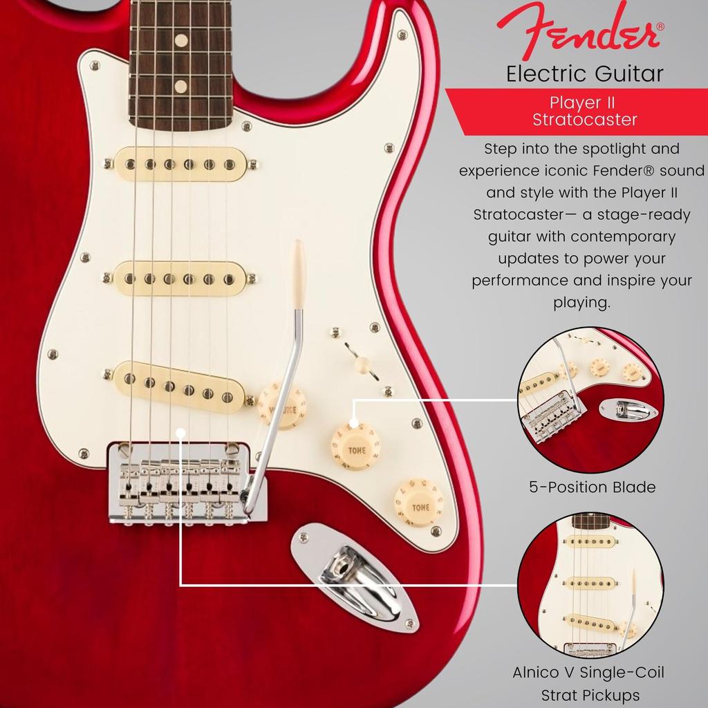 II Stratocaster Накладка на гриф из палисандра Прозрачная вишня Burst Камера из красного дерева Fender Fender/Player