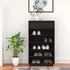 VidaXL Shoe Cabinet Black 60x34x105 Cm Solid Pine Wood 813554