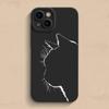 Чехол для iPhone с рисунком Line Cat, совместимый с Apple 14, 13 Pro Max, 12, 11, XR.
