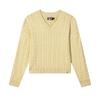 Original Fashion Casual Twisted V-Neck Knit Sweater Women Sweater Seashell F71W439401FLK