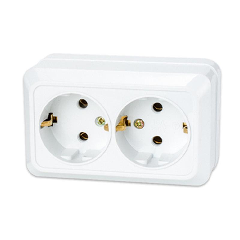 European Surface Mounted Power Socket: German Standard, Single/Double/Triple/Quad Style