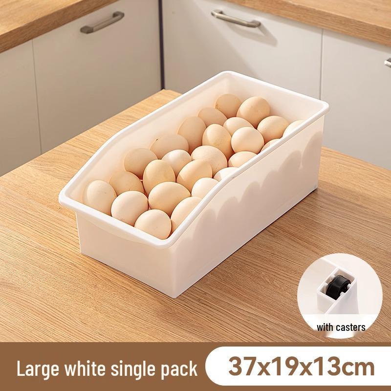 Egg & Beverage Dispenser Basket: Pull-Out Storage Box for Refrigerator & Freezer