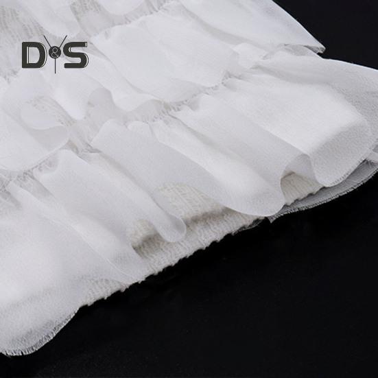 Женский сексуальный комплект из двух мини-юбок с низкой талией, многоуровневая юбка с оборками, короткий расклешенный топ с длинными рукавами и завязками, комплект для вечеринки и клуба