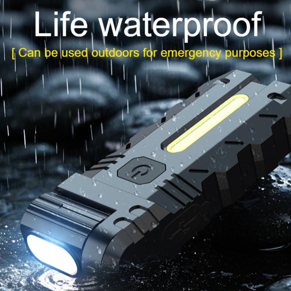 Карманный светодиодный фонарик Многофункциональный уличный фонарь Перезаряжаемый через USB-C Кемпинговый рабочий свет Мощный фонарь Аварийная лампа