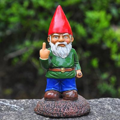 Микро Статуэтка Гнома со Средним Пальцем 3D Статуэтка Пьяного Гнома Мини Смоляная Кукла Садовое Украшение Смоляные Садовые Фигурки Садовые Гномы