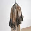 Big-Name Imitation Cashmere Scarf Women'S Gradual Change Stripes Autumn And Winter Thickened Versatile Scarf Long Double-Sided Shawl