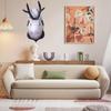 Antlers Rabbit Head Wall Hangings 3D Animal Taxidermy Abstract Sculpture Jewelry Wall Mounted Hook for Key Organization