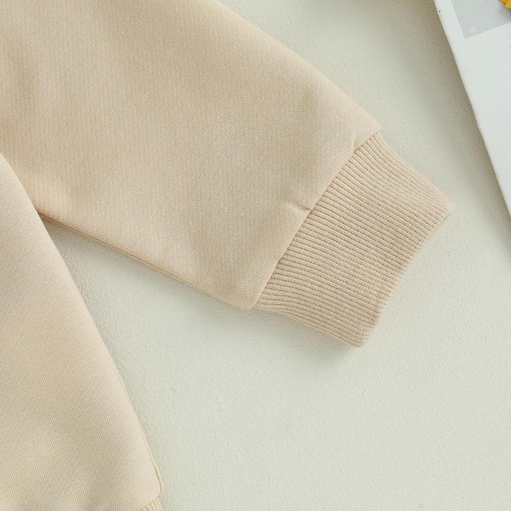 Комплект из двух предметов для маленьких девочек, толстовка с длинными рукавами и круглым вырезом с буквенным принтом и спортивные штаны с эластичной резинкой на талии, осенняя одежда