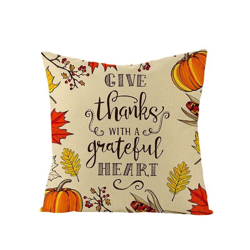 Home Thanksgiving Pumpkin Polyester Pillow Cover Home Sofa Pillow Cushion Cover
