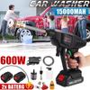 Cordless Electric Car Washer Machine Kit Portable High Pressure Battery Washing Auto Spray Garden Tool 24V 600W