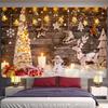 Christmas Fireplace and Snow Wall Hanging Merry Christmas Tapestry Home Decor Christmas Gifts Printed Tapestry
