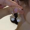 Luxury Imitation Pearl Leaves Dangle Earring for Women Luxury Silver Color Bling Zircon Inlaid Fashion Elegant Lady Jewelry
