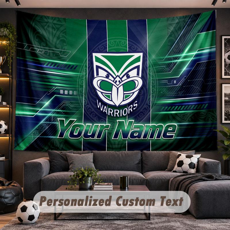 Wall Hanging Tapestry Custom NameWigan Warriors Pattern Personalized Printed Fabric Wall Decor