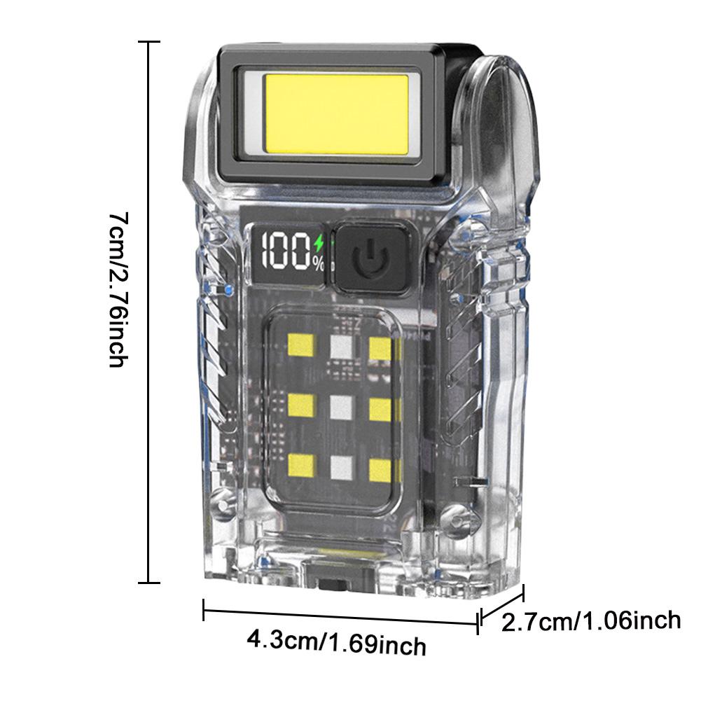 Portable LED COB+SMD Flashlight Head Rotation Magnetic Torch Built-in Battery USB Rechargable Outdoor Camping Emergency Lantern