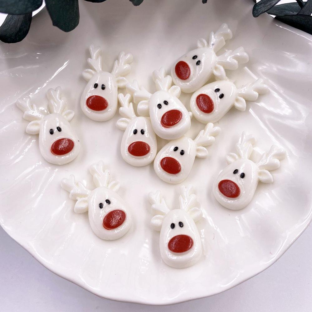 Красочные рождественские комбинированные фигурки из смолы с плоской спинкой, мультяшные фигурки, узор, сделай сам, скрапбук, художественный материал, орнамент