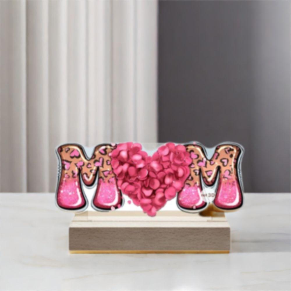 Акриловая настольная вывеска MOM Водонепроницаемая Love Flowers Украшение на День матери Подарок