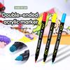 24 Цвета Точечные Акриловые Маркеры-Краски Коллекция Двусторонние Кисть-Маркеры для Раскрашивания Камней Холста Пластика Металла Дерева Каменной Росписи Художественные Принадлежности