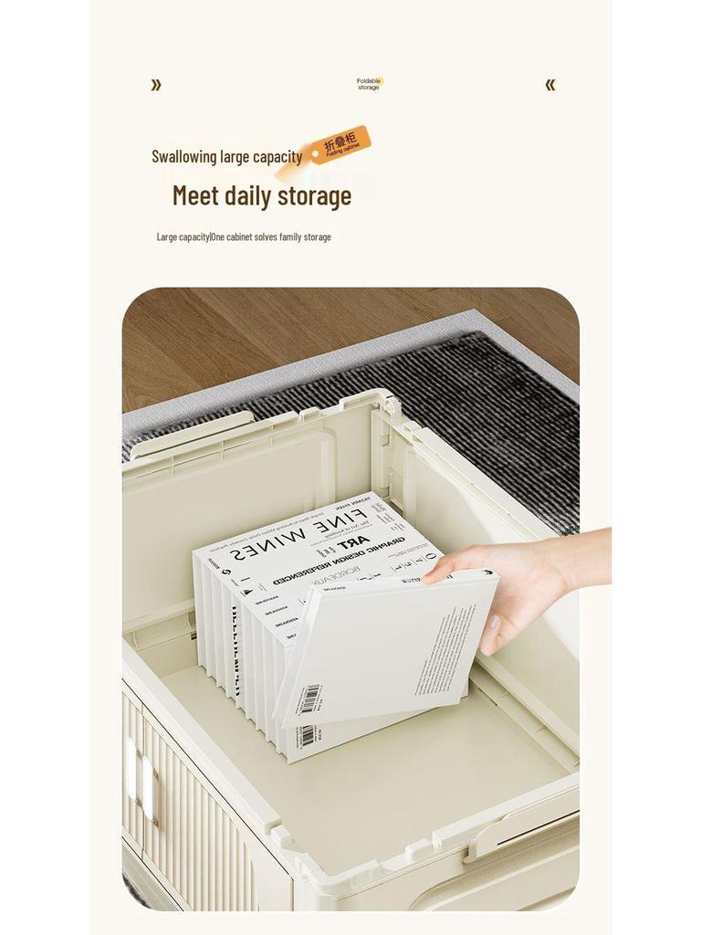 Folding Multi-layer Storage Cabinet for Clothes, Books, and Toys - No Installation Required