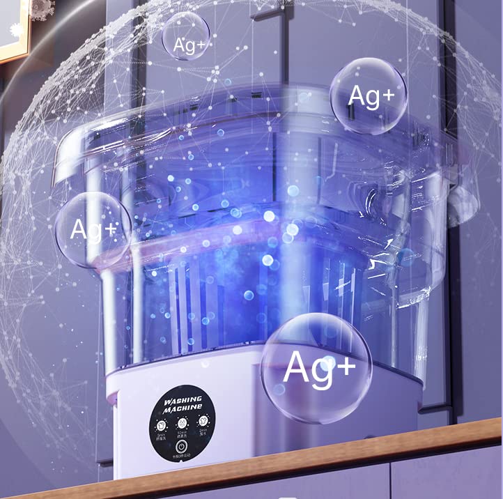 ELEOPTION Мини Стиральная Складная Стиральная Машина 8L Маленькая Стиральная Машина с Дегидратацией Портативная Стиральная Складная Стиральная Машина Для Детей и Бизнеса Автоматическая
