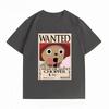 Unisexs Clothing New 100 Cotton Breathable Summer TShirt One Piece Tony Tony Chopper Wanted Print Casual Tops