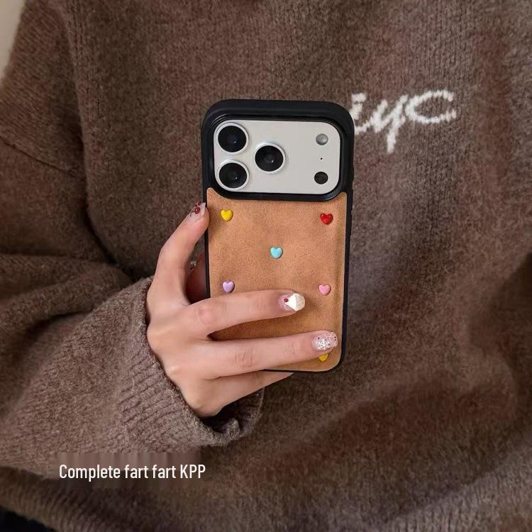 3D Сердце Бархатный Роскошный Желтый Чехол для Телефона для iPhone 17 Pro Max/16/15
