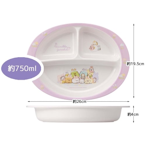 Skater Children's Tableware Melamine Lunch Plate Dish Sumikkogurashi Rabbit Rice 750ml M370-A