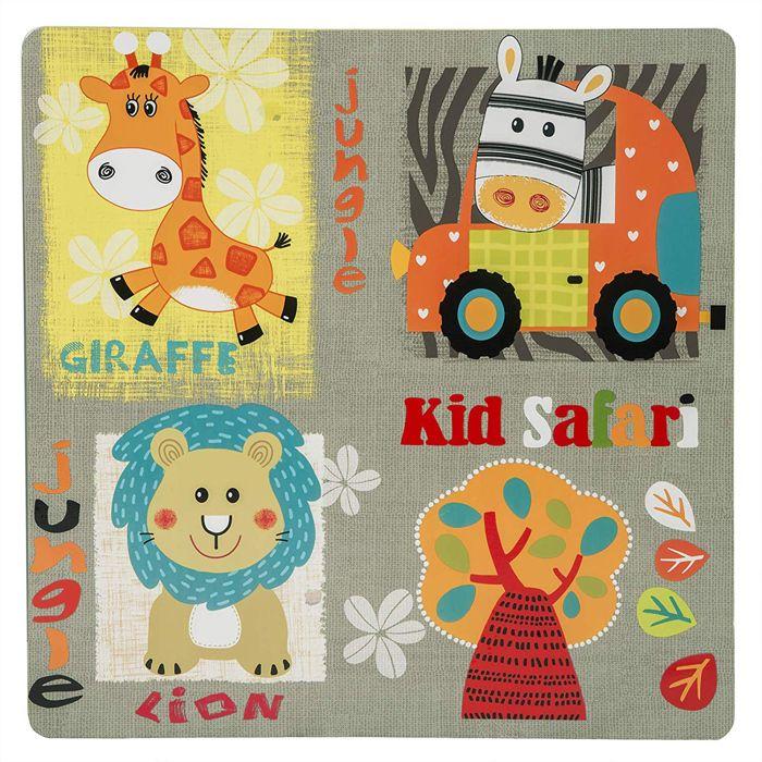 GINGER HOME Table et 2 Chaises Enfant – Ensemble en Bois, Design Safari – Jeu, Dessin, Repas, Apprentissage