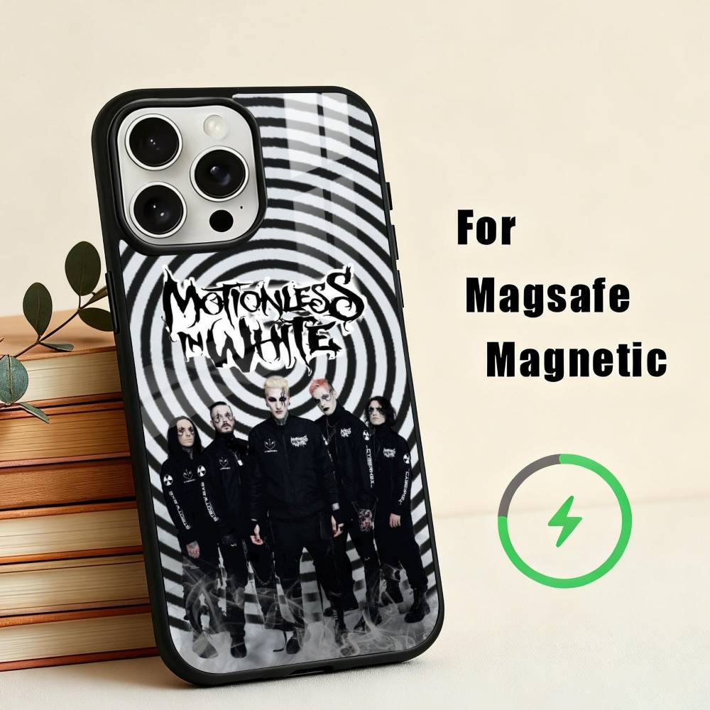 Чехол для телефона M-Motionless in W-White Band для iPhone 17,16,15,14,13,12,Plus,Pro,Max для магнитной беспроводной зарядки Magsafe