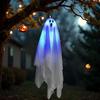 Halloween Hanging Ghost Decoration Dynamic Horror Effect Easy To Install Glowing Hanging Ghost Indoor Outdoor Ornament