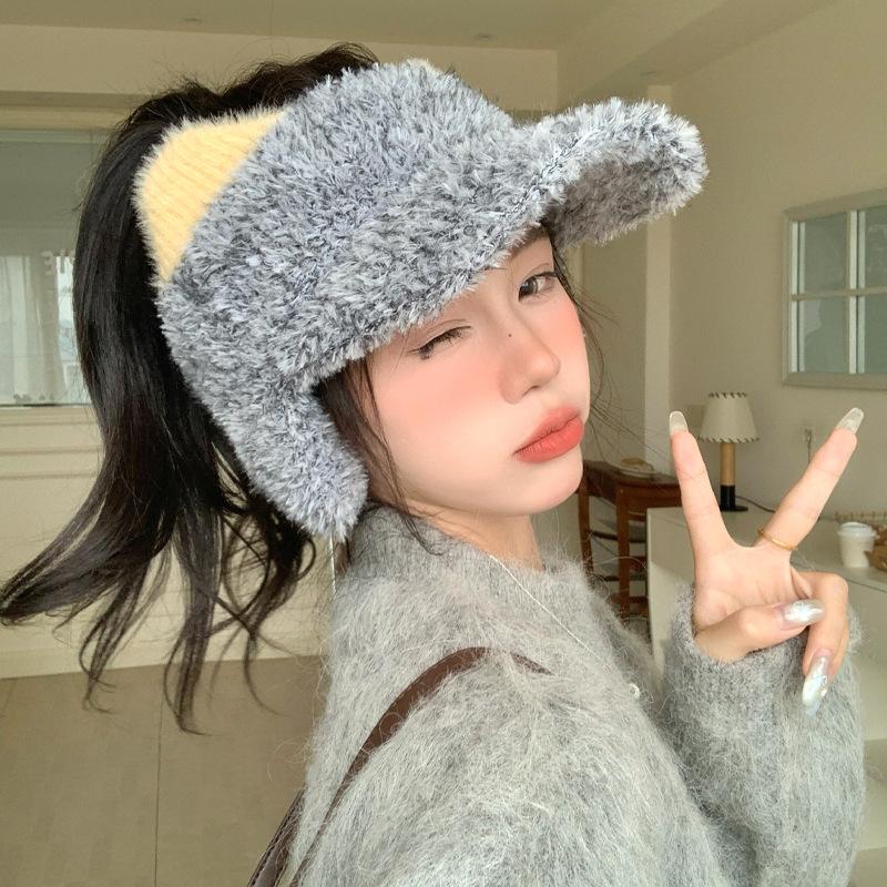Women Winter Fleece Cat Ear Earmuff Hat Korean Sweet Style Hat
