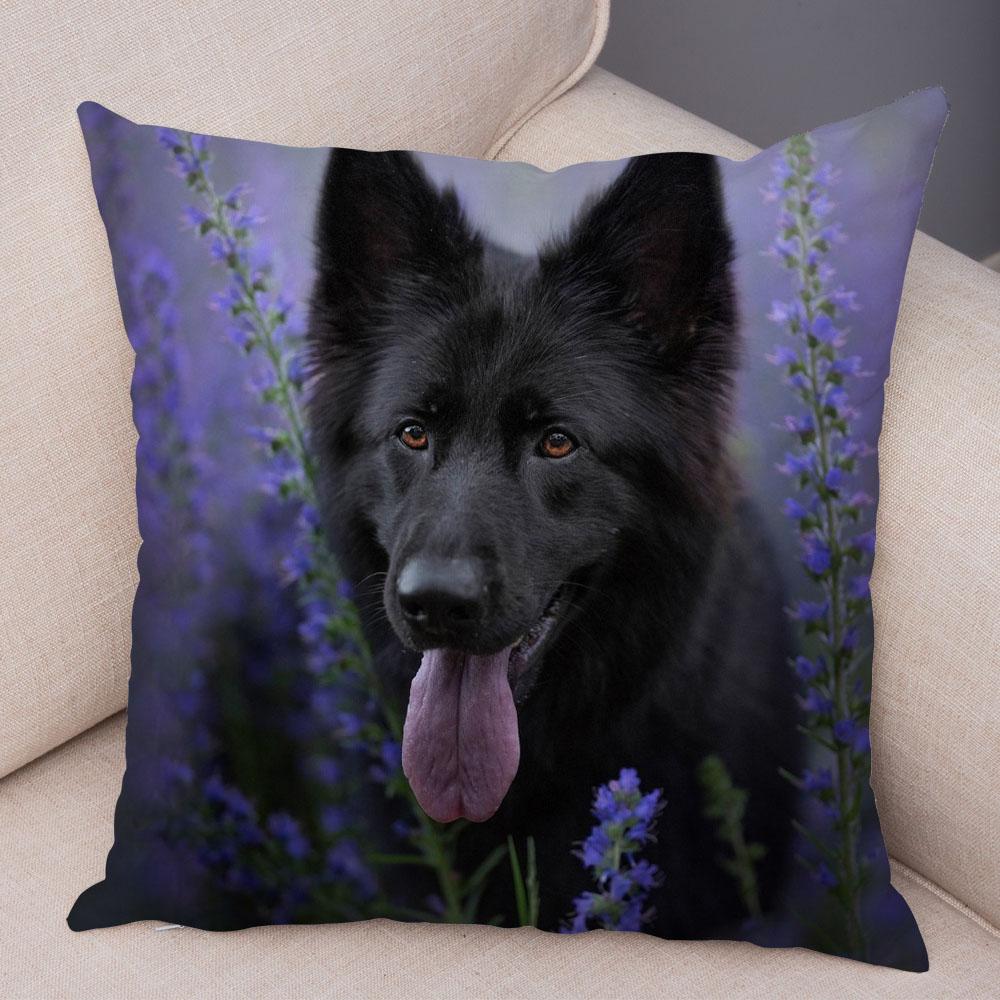 Sofa Home Pillowcase German Shepherd  Decoration Pet Animal Cushion