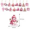 16pcs Christmas Tree Pendant Gift Hanging Decoration Santa Claus Hanging DIY Handmade Christmas Snowman Decorative Home Decor