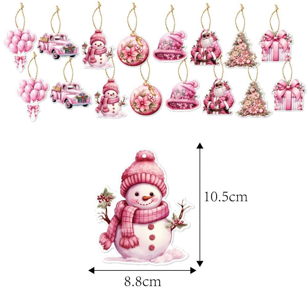 16pcs Christmas Tree Pendant Gift Hanging Decoration Santa Claus Hanging DIY Handmade Christmas Snowman Decorative Home Decor