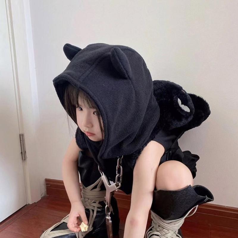 Однотонная шапка с защитой ушей, флисовая шапка, забавная шапка в форме воловьего рога, теплая пушистая зимняя флисовая шапка, подарки на день рождения для взрослых