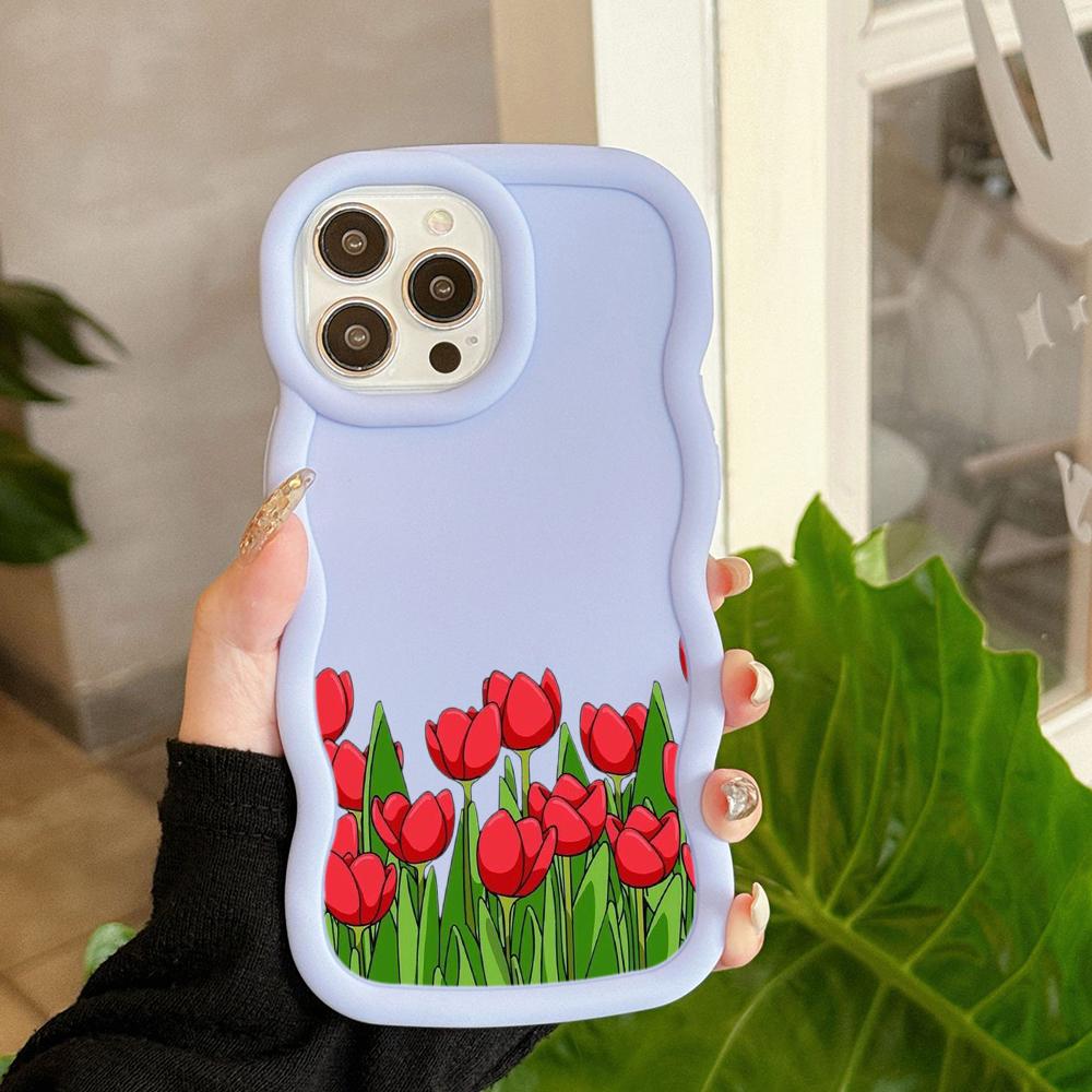 LZ16 Flower Wave Silicone Phone Cases for Samsung A15 S23 FE S24 Ultra A34 A54 A14 A55 Motorola G32 OnePlus Soft Cover