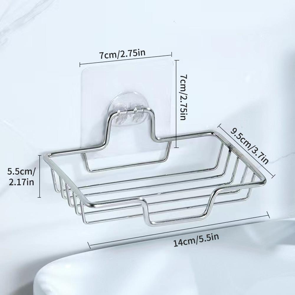 1 Подставка для мыла из нержавеющей стали для дома, Настенная мыльница без сверления, Подходит для ванной комнаты, кухни, Квадратная