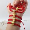 Браслет из красной веревки на удачу в год змеи для женщин в китайском стиле, плетеный браслет со знаком зодиака змея, ювелирные изделия, аксессуары, рождественские подарки