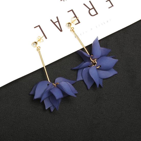 Женские цветочные лепестки, кулон с длинной кисточкой, стразы, серьги-гвоздики, ювелирные изделия, подарок