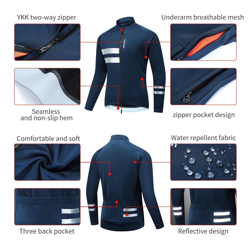 Wosawe Велосипедная уличная мягкая куртка YKK на молнии, велосипедная термофлисовая зимняя теплая ветровка