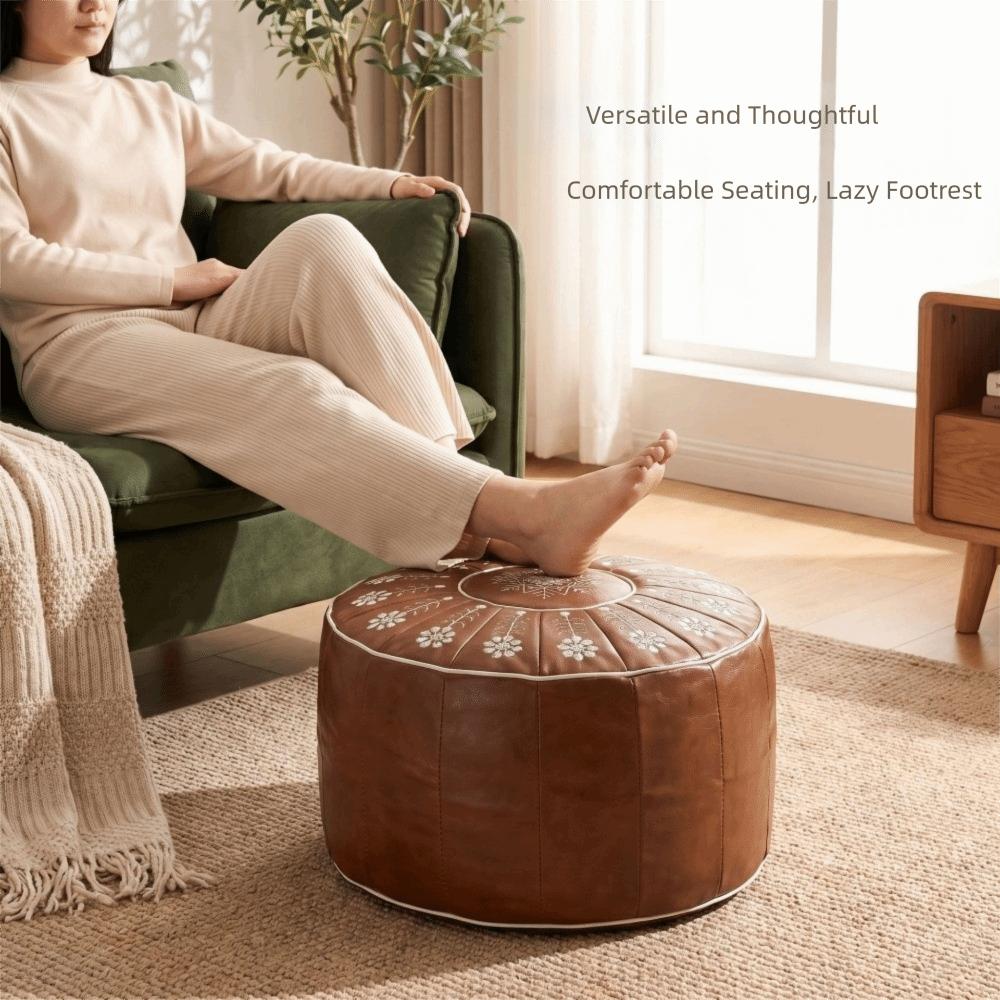 Waterproof Pumpkin Pouf Cover Round Sofa Stool Cover Storage Leg Bench  Meditation Use