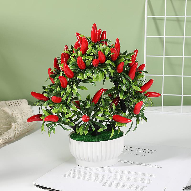 Искусственный бонсай Пуника гранатовая в форме сердца, пластиковый декор для украшения комнаты