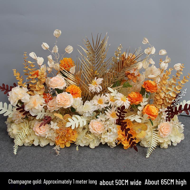 Wedding Aisle Floral Arrangement: Artificial Flower Basket & Row Decoration