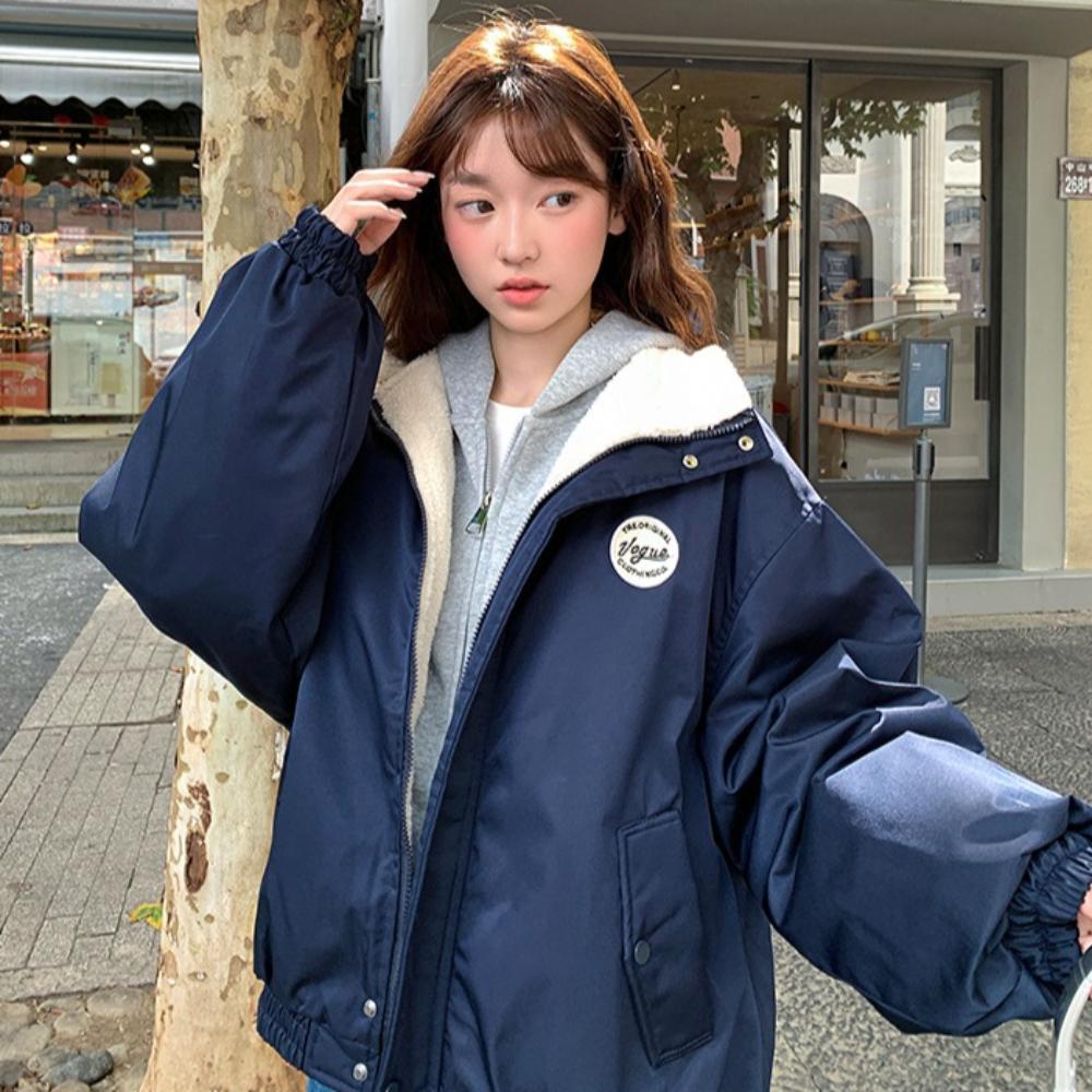 Winter Women's American Style Thickened Fleece Coat Jacket Casual Coat