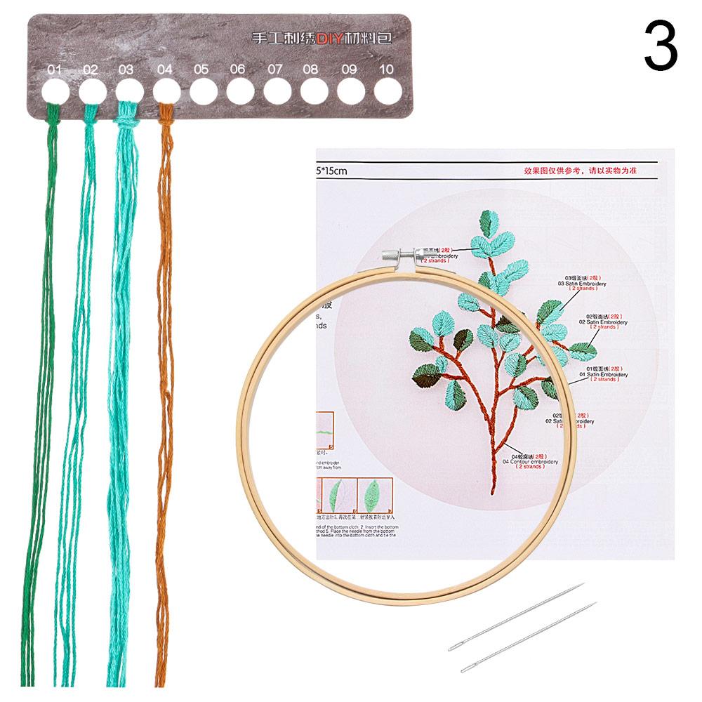 Accessories DIY Crafts Ornament Needle Punch Flower Embroidery Cross Stitch Kit Embroidery Hoop