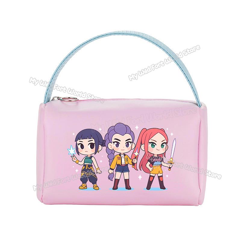 KPop Demon Hunters Handheld Make Up Bag Organizer for Women Portable Tracvel Cosmetics Handbag Waterproof Toiletry Makeup Bags