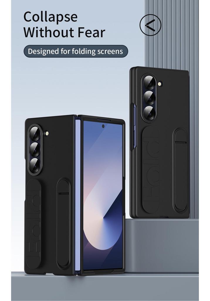 Чехол для Samsung Galaxy Z Fold7/6: Встроенная подставка, пленка и ремешок на запястье для Fold5/4.