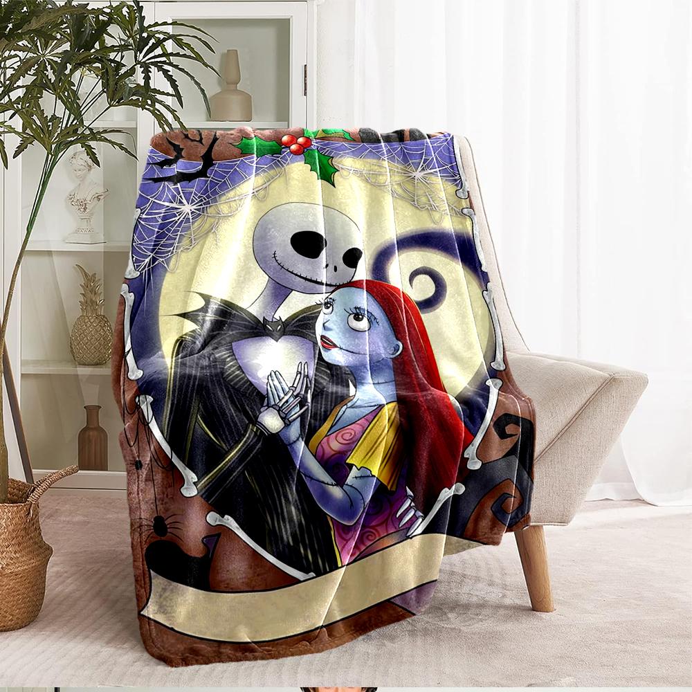 The Nightmare Before Christmas Theme Printed Blanket - Perfect for Couch, Bed, Travel & Outdoor Use | Machine Washable, Cozy & Durable.