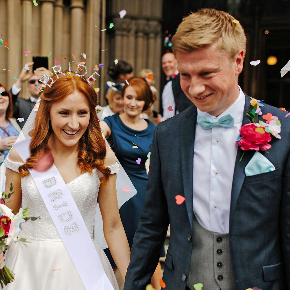 Блестящие принадлежности для девичника Жемчужные буквы Повязка на голову для волос Свадебная лента Фата Набор Свадебный душ