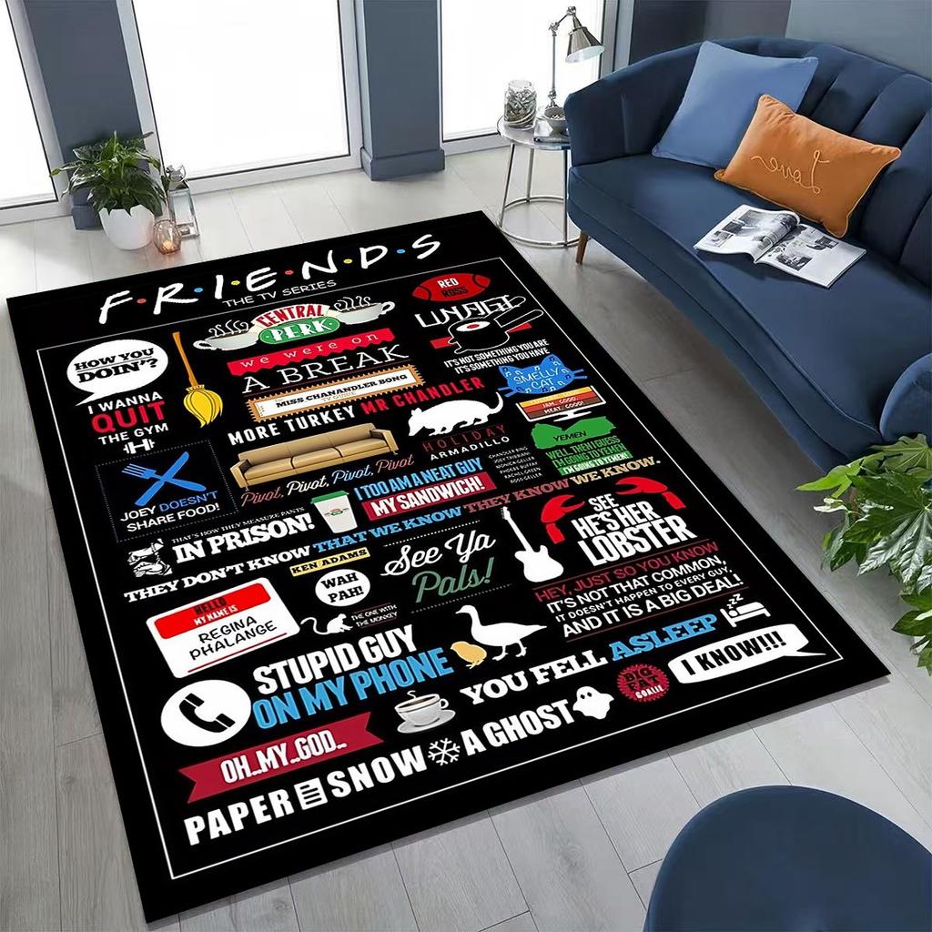 Классический коврик с логотипом Friends Central Perk для спальни, гостиной, дивана, домашний придверный коврик, декор, большой детский игровой нескользящий коврик для пола