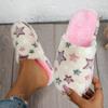 Теплые и удобные плюшевые тапочки с красочным звездным узором для осени и зимы